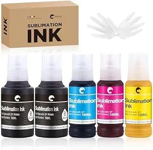 Product image of Hiipoo 580ML Sublimation Ink Refilled Bottlescompatible for ET2400 ET2720 ET2760 ET2750 ET4800 ET-2800 ET-2803 ET-2850 Inkjet Printers Heat Press Transfer on Mugs T-Shirts