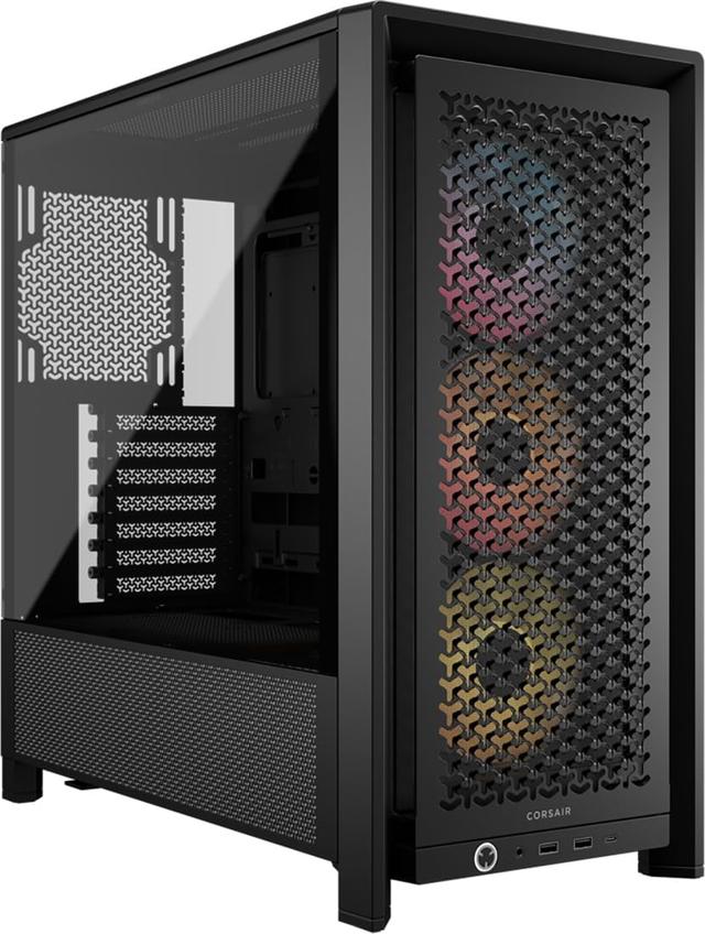 Product image of CORSAIR 4000D RS ARGB Frame Modular Mid-Tower ATX PC Case – High Airflow, 3X Pre-Installed RS ARGB Fans, InfiniRail™ Fan Mounting System, ASUS BTF, MSI Project Zero, Gigabyte Project Stealth – Black