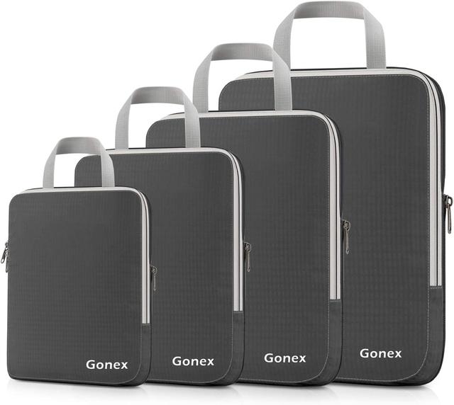 Product image of Gonex Compression Packing Cubes, 3pcs/4pcs Expandable Storage Travel Luggage Bags Organizers