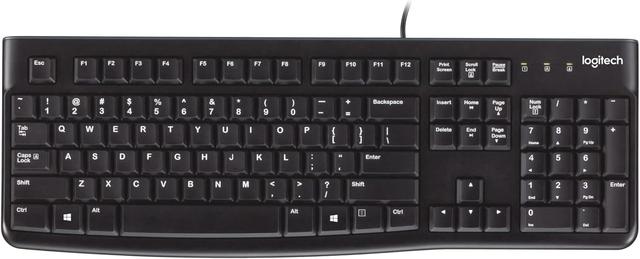 Product image of Logitech K120 Wired Keyboard for Windows, Plug and Play, Full-Size, Spill-Resistant, Curved Space Bar, Compatible with PC, Laptop - Black