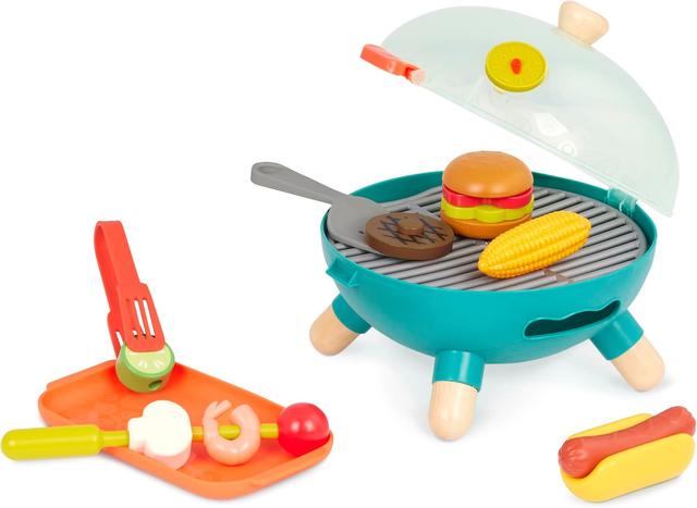 Product image of B. toys- Mini Chef - BBQ Grill Playset- Pretend Play BBQ Grill Play Set – Toy Grill & Play Food – Barbecue Role-Play Set for Kids- 3 Years + (16 Pcs)