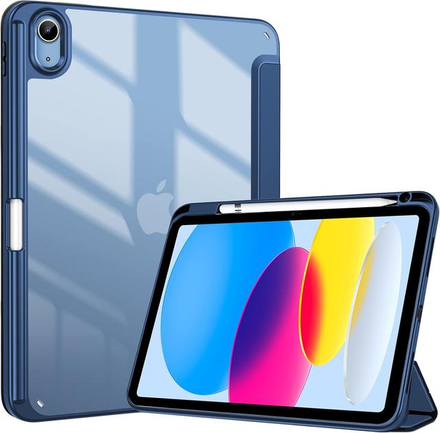 Product image of ProCase for iPad (A16) 11th Generation 11 Inch 2025/10th Generation 10.9 Inch 2022 Case with Pencil Holder, Hybrid iPad 11 10 Case with Clear Back, Supports Auto Wake/Sleep -Navy