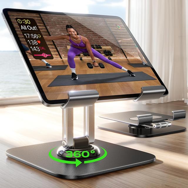 Product image of LISEN for iPad Stand Holder Adjustable Tablet Stand for Desk, 2025 for iPad Accessories Rotating Display Stand PC Office Accessories for Desk Women Kindle Table Mount/PS/Switch iPhone 12.9"-4.7"