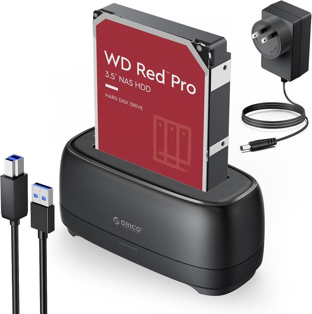 Product image of ORICO External Hard Drive Docking Station for 2.5/3.5 Inch HDD SSD USB 3.0 to SATA Hard Drive Dock Up to 22TB Support UASP 12V Power Adapter Supply-DD18
